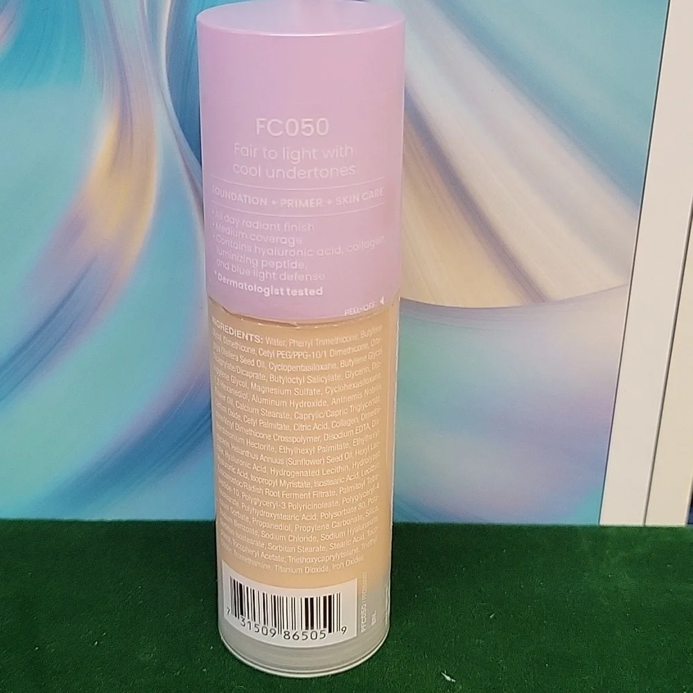 Joah Crystal Glow Peptide Infused Foundation New Sealed 30ml Tube FC050